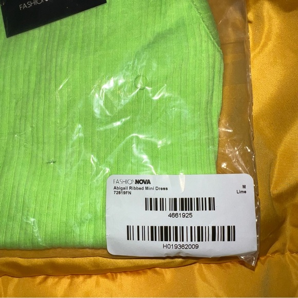 Abigail Ribbed Mini Dress - Lime - Picture 8 of 8